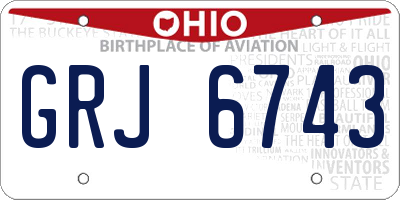 OH license plate GRJ6743