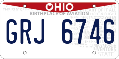 OH license plate GRJ6746