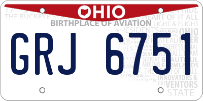 OH license plate GRJ6751