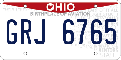 OH license plate GRJ6765
