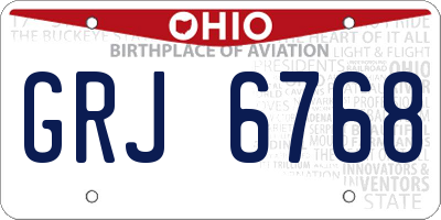 OH license plate GRJ6768