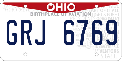 OH license plate GRJ6769