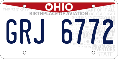 OH license plate GRJ6772