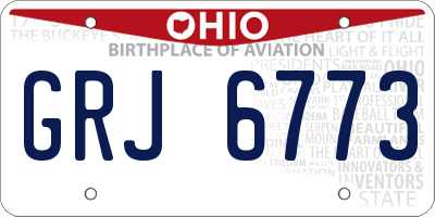 OH license plate GRJ6773