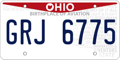 OH license plate GRJ6775