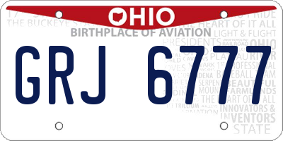 OH license plate GRJ6777