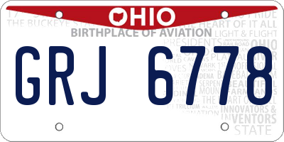 OH license plate GRJ6778