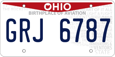 OH license plate GRJ6787