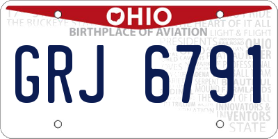 OH license plate GRJ6791