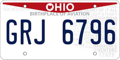 OH license plate GRJ6796