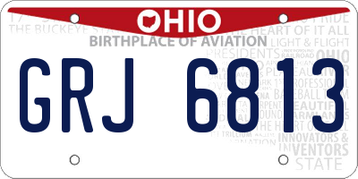 OH license plate GRJ6813