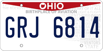 OH license plate GRJ6814