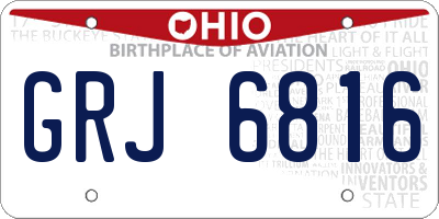 OH license plate GRJ6816