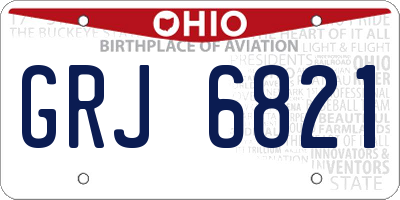 OH license plate GRJ6821