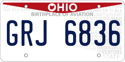 OH license plate GRJ6836