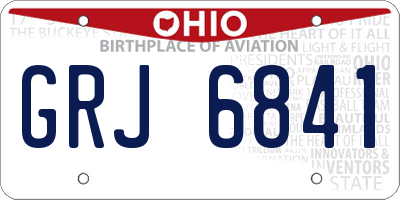 OH license plate GRJ6841