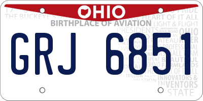 OH license plate GRJ6851
