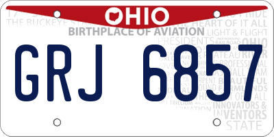 OH license plate GRJ6857