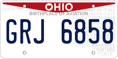 OH license plate GRJ6858