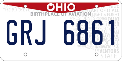 OH license plate GRJ6861