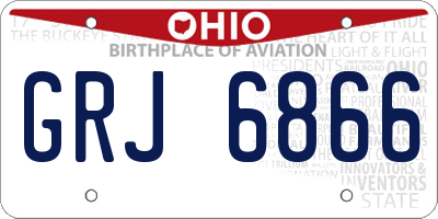 OH license plate GRJ6866