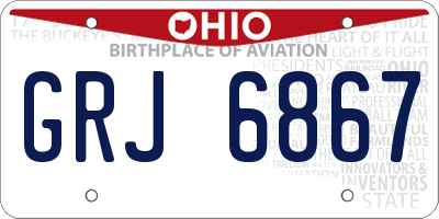 OH license plate GRJ6867