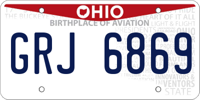 OH license plate GRJ6869