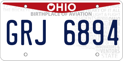 OH license plate GRJ6894