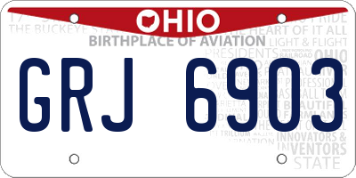 OH license plate GRJ6903
