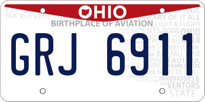 OH license plate GRJ6911