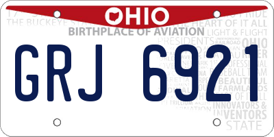 OH license plate GRJ6921