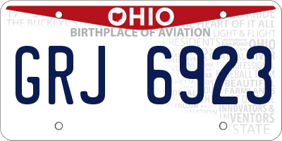 OH license plate GRJ6923