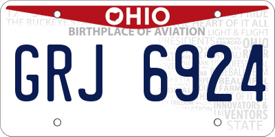 OH license plate GRJ6924