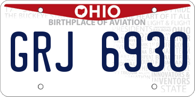 OH license plate GRJ6930