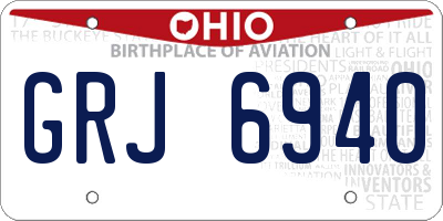 OH license plate GRJ6940