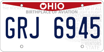 OH license plate GRJ6945