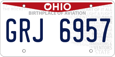 OH license plate GRJ6957
