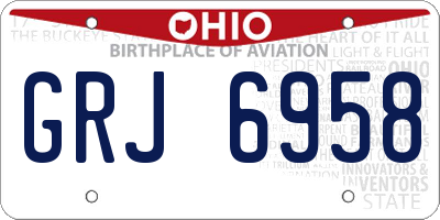 OH license plate GRJ6958