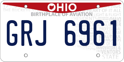 OH license plate GRJ6961