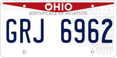 OH license plate GRJ6962