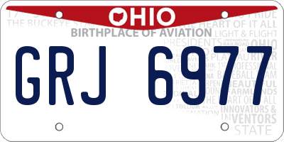 OH license plate GRJ6977