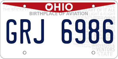OH license plate GRJ6986