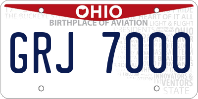 OH license plate GRJ7000