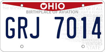 OH license plate GRJ7014