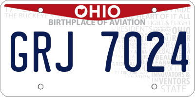 OH license plate GRJ7024