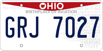 OH license plate GRJ7027