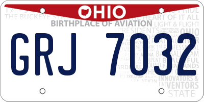 OH license plate GRJ7032