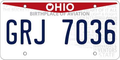 OH license plate GRJ7036
