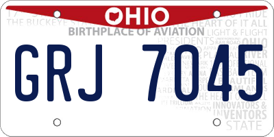 OH license plate GRJ7045