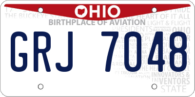 OH license plate GRJ7048
